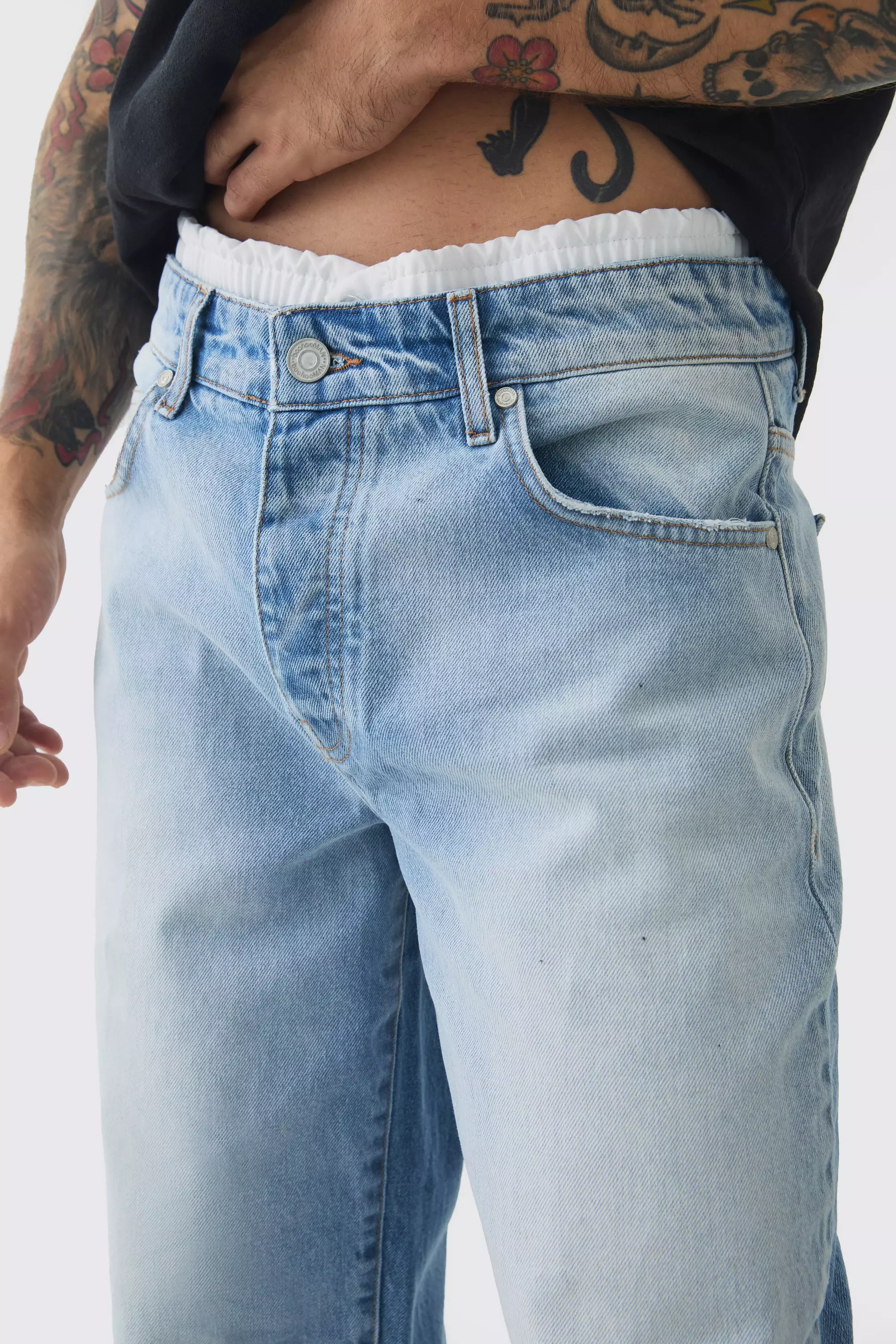 boohoo SLIM RIGID デニム ジーンズ LIGHT BLUE BooHoo Man Slim Rigid Light Blue Jeans Size 36 | eBay